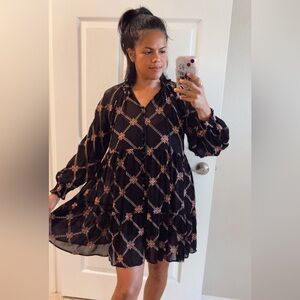 Johnny Was Jackie Mini Black Dress